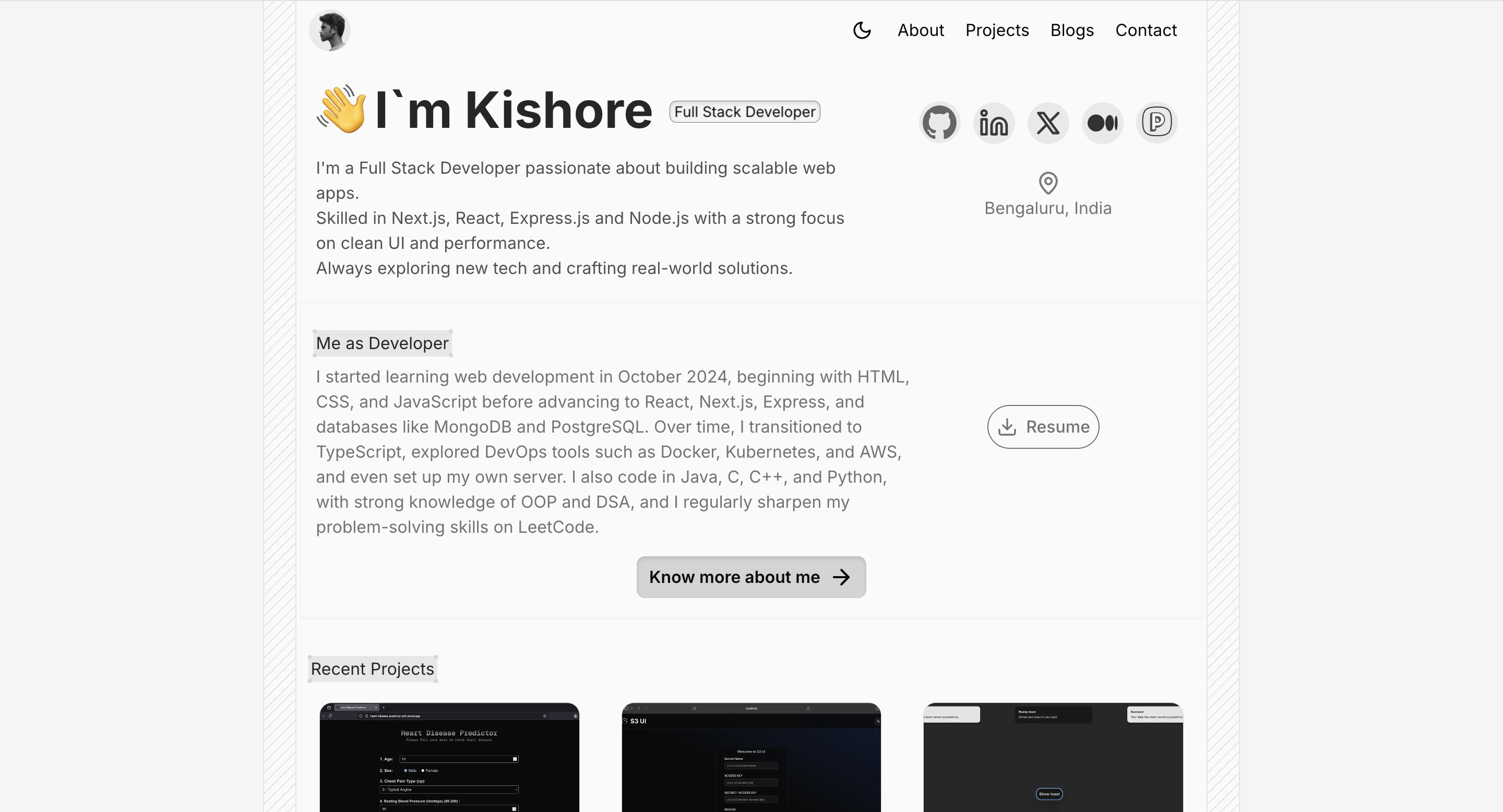 kishore portfolio